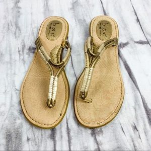 Boc REVERIE Champagne Bronze Woven Thong Sandals